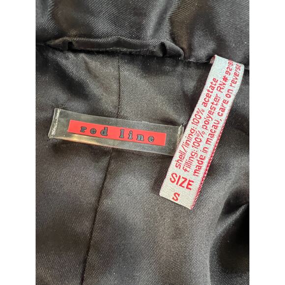 PRADA Red Line | S | Satin Red Quilted Jacket Puffer Hood Coat Women's Full zip - Picture 6 of 6